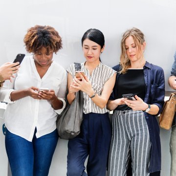 people women men on phones voip